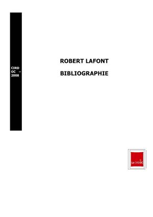 Bibliographie Robert Lafont