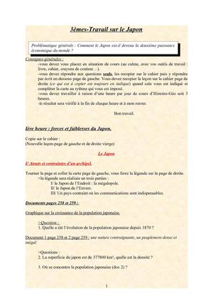 Cours sur le Japon I