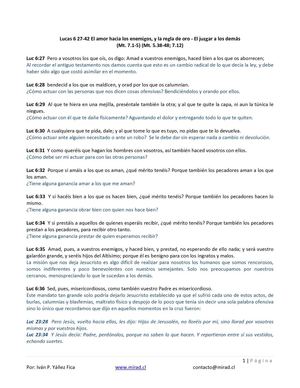 Lucas 6 27-42 El amor hacia los enemigos, y la regla de oro - El juzgar a los demás