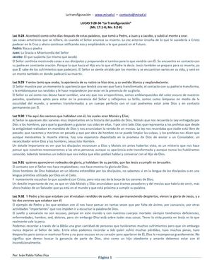 Lucas 9 28-36 La Transfiguración