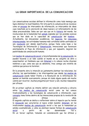 la gran importancia de los medios de comunicacion