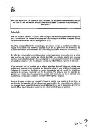 20-05-2009 - Accord relatif à la baisse des revenus lors du départ en retraite  - Accord de Branche