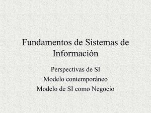 FUNDAMENTOS DEL SISTEMA DE INFORMACIÓN