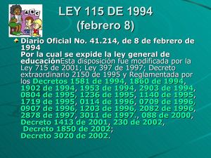 Ley 115 articulo 23 y 31