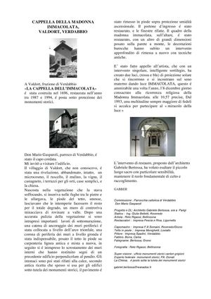 Cappalla dell'immacolata Valdort, Verdabbio, Grigioni  CH