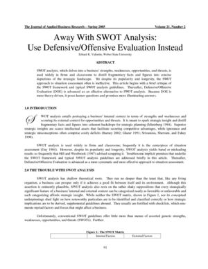 Finance | Management | Away With SWOT Analysis: Use Defensive/Offensive Evaluation Instead