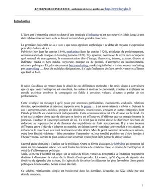 Entreprise et influence