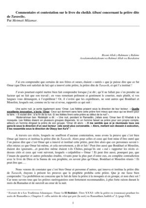 La prière de tarawih