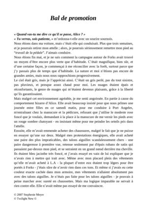 Twilight - Bal de Promotion - S. Meyer