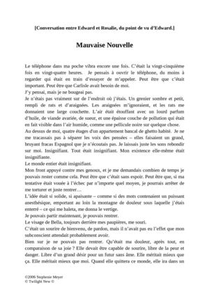 New Moon - Mauvaise Nouvelle - S. Meyer