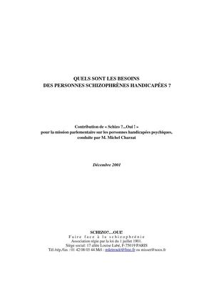 Les besoins des personnes schizophrènes