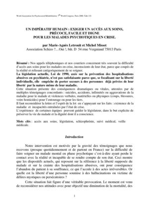 Un impératif humain