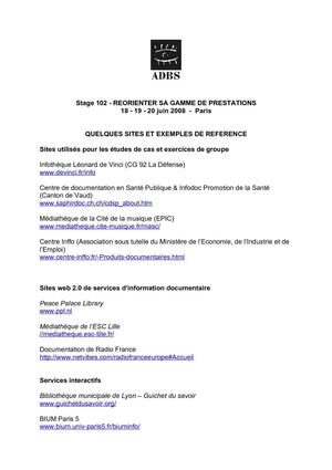 liste des sites