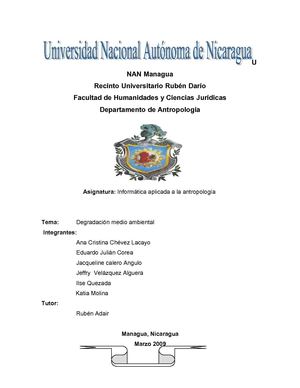 Causas de la degradacion medio ambiental