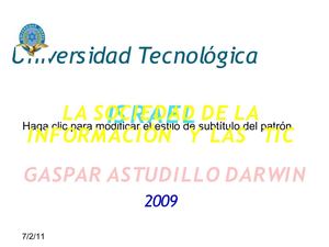 La Sociedad de la Información y la TIC