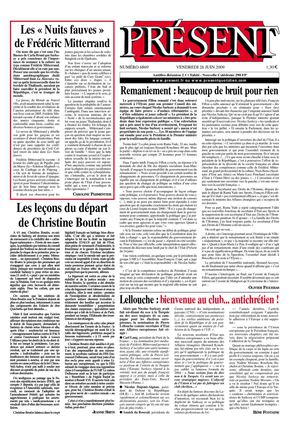 Journal "Présent" numéro 6869
