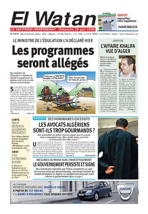 El Watan [La Patrie] du 28/06/'09