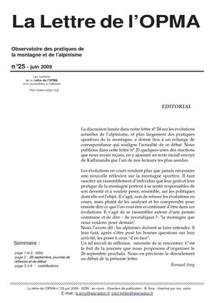 La Lettre de l'OPMA - n°25 juin 2009