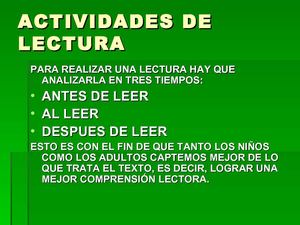 ACTIVIDADES DE LECTURA