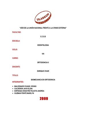 BIOMECANICA EN ORTODONCIA