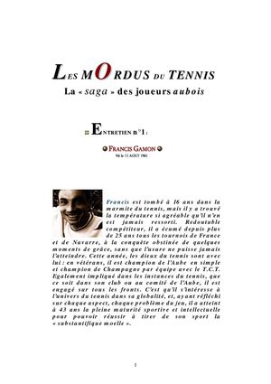 INTERVIEW FRANCIS GAMON