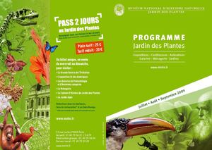 Programme du Jardin des Plantes Juillet - Août - Septembre 2009 