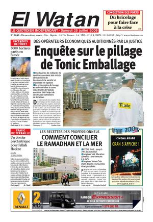 El Watan [La Patrie] du 25/07/'09