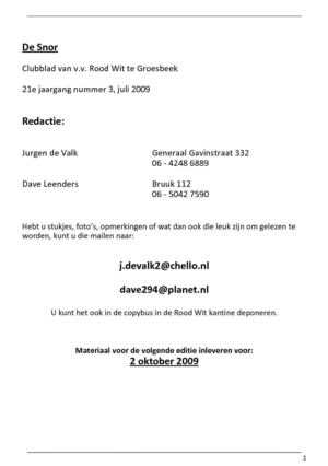 De Snor juli 2009