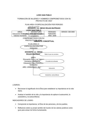 plan de area de etica tercer periodo grados 10