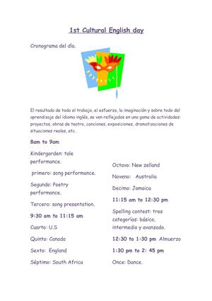 First English day!!Gimnasio Campestre los Alpes