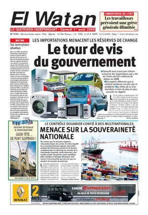 El Watan [La Patrie] du 01/08/'09