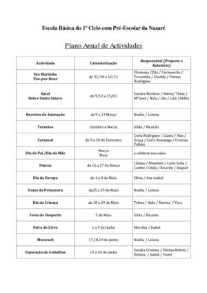 Plano Anual de Actividades 08/09