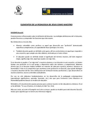 ELEMENTOS DE LA PEDAGOGIA DE JESUS