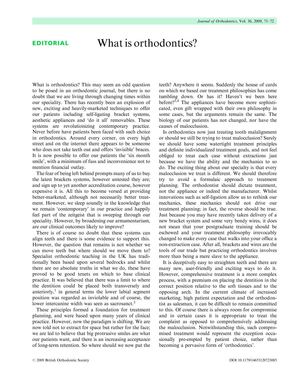 Journal Orthodontics Volume 3 Number 2 June 2009