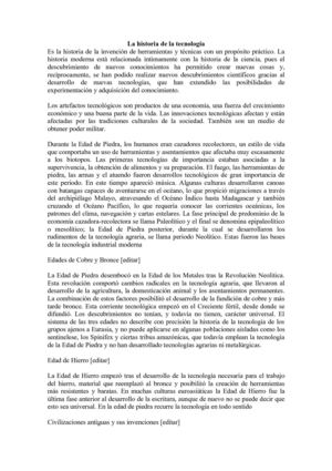 La historia de la tecnología