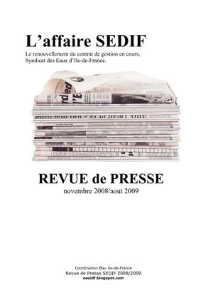 L'affaire SEDIF : TOUTE la Presse 2008/2009
