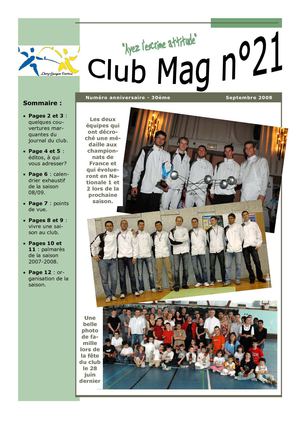 Cercle d'escrime de Livry-Gargan - club mag 21 - septembre 2008
