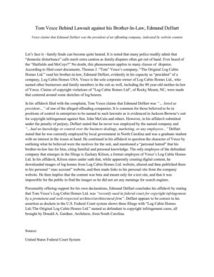 CB| TOM VESCE BEHIND LAWSUIT AGAINST BROTHER-IN-LAW EDMUND DEHART