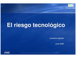 EL RIESGO TECNOLÓGICO