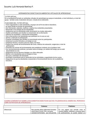 Herramientas Didácticas en Ambientes Virtuales de Aprendizaje  