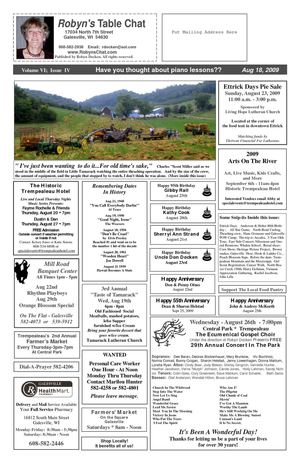 Robyn's Table Chat - August 18th