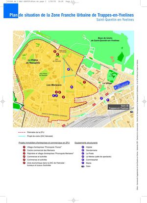 Carte d'implantation de la ZFU de Trappes / SQY