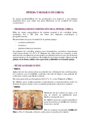 PINTURA Y MOSAICO EN GRECIA.