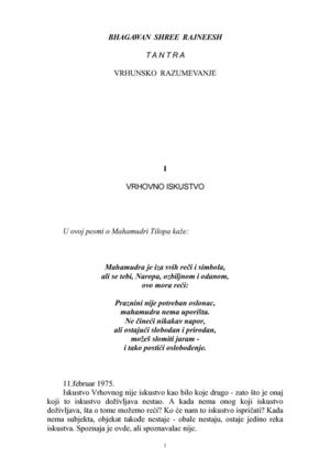 Osho-Tantra vrhovno saznanje