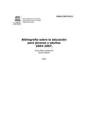 Bibliografía sobre la educación para jovenes y adultos 2004- 2007