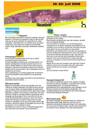 Nieuwsbrief Holtkampschool juli 2009
