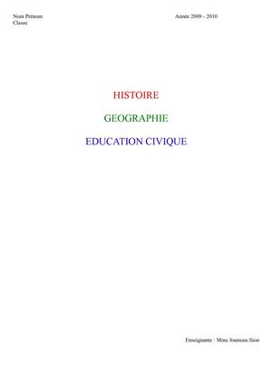 Présentation du cahier