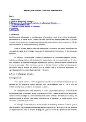 Psicología educativa y métodos de enseñanza