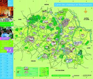 Carte des châteaux de l'Allier