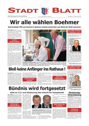 StadtBlatt bad Hersfeld, Ausgabe 5, November 2007